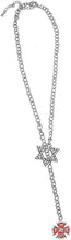 Jewish Firefighter, Through A Crystal Star of David, Necklace Hypoallergenic, Safe-Nickel, Lead, and Cadmium Free
