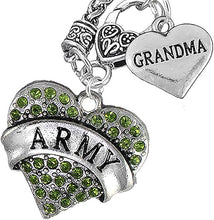 Army Grandma Heart Necklace, Hypoallergenic, Will NOT Irritate Anyone with Sensitive Skin. Safe- Nickel, Lead and Cadmium Free