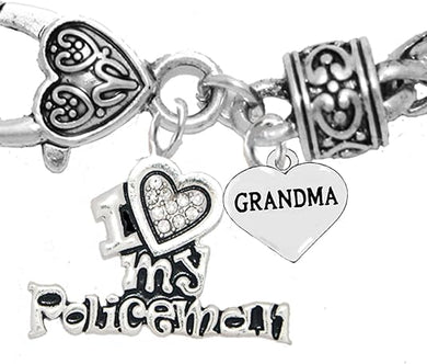Policeman's, I Love My Policeman, Grandma, Hypoallergenic, Safe-Nickel, Lead, Free