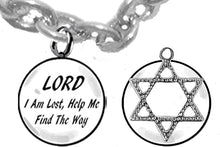 Lord I Am Lost, Help Me Find The Way, 2nd Charm Behind Charm, Dot Indented Star Of David, Hypoallergenic Adjustable Necklace, Safe-Nickel, Lead And Cadmium Free