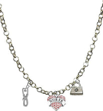 Nurse, RN, Adjustable Charm Necklace, Hypoallergenic, Safe-Nickel, Lead, Free