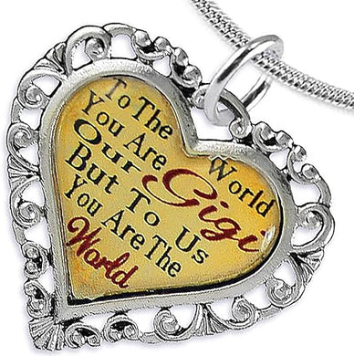 Gigi Heart Charm Necklace Hypoallergenic, Adjustable, Safe, Nickel, Lead & Cadmium Free!