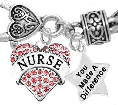 Nurse, RN, LPN, You Made A Difference, Bracelet, Hypoallergenic, Safe-Nickel, Lead, Free