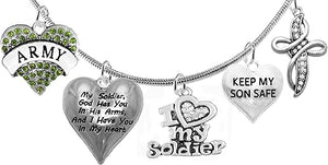 Army, My Soldier, God Has You In His Arms And I Have You In My Heart, Genuine Crystal Cross, Adjustable Necklace, Hypoallergenic Safe, No Nickel, Lead, Or Poisonous Cadmium