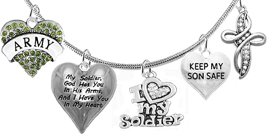 Army, My Soldier, God Has You In His Arms And I Have You In My Heart, Genuine Crystal Cross, Adjustable Necklace, Hypoallergenic Safe, No Nickel, Lead, Or Poisonous Cadmium