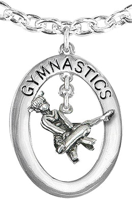 Gymnast On Pommel Horse Necklace, Adjustable, Hypoallergenic, Nickel, Lead & Cadmium Free!