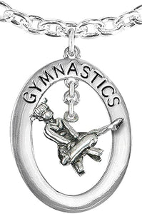 Gymnast On Pommel Horse Necklace, Adjustable, Hypoallergenic, Nickel, Lead & Cadmium Free!
