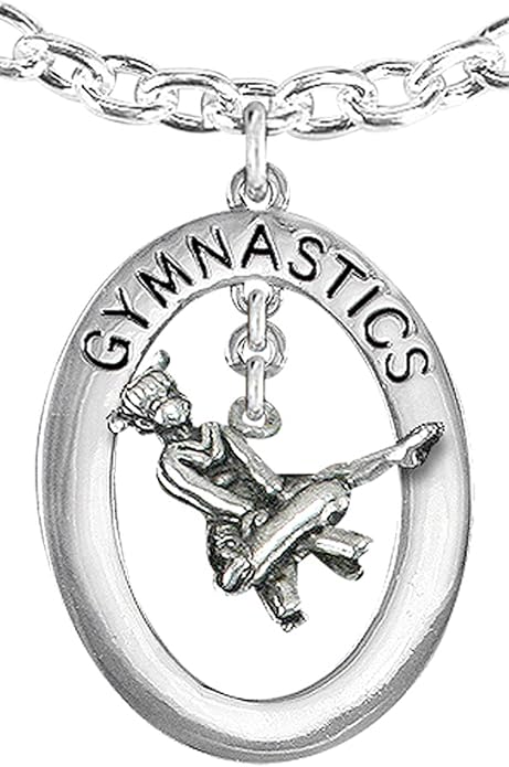 Gymnast On Pommel Horse Necklace, Adjustable, Hypoallergenic, Nickel, Lead & Cadmium Free!