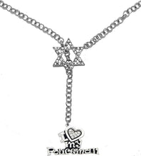 Jewish Policeman, I Love My Policeman Crystal Heart, Through A Crystal Star Of David, Necklace Hypoallergenic, Safe-Nickel, Lead, And Cadmium Free
