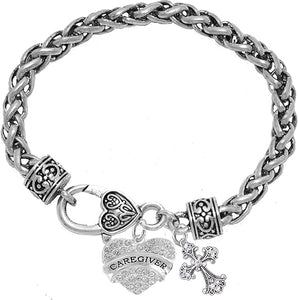 Caregiver, Nurse, RN, LPN, Genuine Crystal Cross, Bracelet, Hypoallergenic, Safe-Nickel, Lead, Free