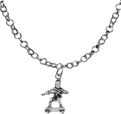 Skateboarder, Adjustable 14-21 Inch Rolo Necklace, Nickel, Lead, And Cadmium Free-Hypoallergenic