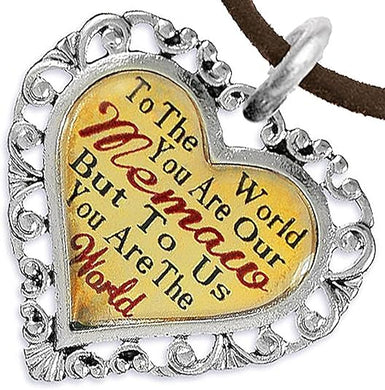 Memaw Heart Charm Necklace Hypoallergenic, Adjustable, Safe, Nickel, Lead & Cadmium Free!