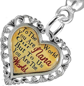 Nana Heart Charm Post Earring Hypoallergenic, Safe-Nickel, Lead & Cadmium Free!