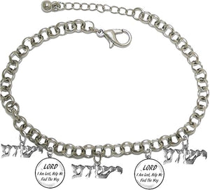 Messianic Lord I Am Lost, Help Me Find The Way And Yeshua Charm Bracelet,Adjustable, Hypoallergenic, Safe-Nickel, Lead, Cadmium Free