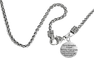 Saint Benedict Necklace, Protective Charm, and Prayer, Protect Me from Harm, Evil, The Devil. Nickel, Lead Cadmium Free