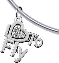 I Love to Fly, Hypoallergenic, Adjustable, Charm Bracelet, Removable Ball, Add Charms Without Tools. Nickel, Lead, and Cadmium Free