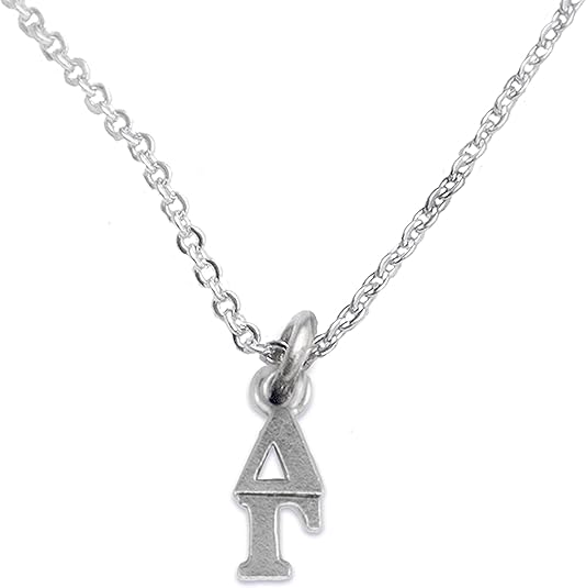 Delta Gamma, STERLING SILVER 18 Inch Necklace Chain, Solid .925 Sterling, Not Plated Or Coated, Hypoallergenic-Safe Nickel, Lead, Cadmium Free Charm