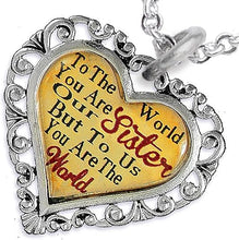 Sister Heart Charm Necklace Hypoallergenic, Adjustable, Safe, Nickel, Lead & Cadmium Free!