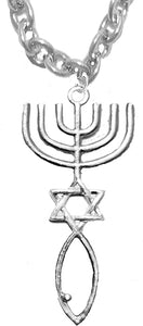 Messianic Sheild Of Jerusalem, STERLING SILVER Solid .925 Sterling, Not Plated Or Coated.18 Inch Necklace Chain, Charm-Nickel, Lead, Cadmium Free