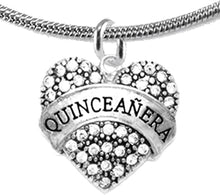 The Perfect Gift, Quinceanera Genuine Crystal heart, Hypoallergenic Adjustable Necklace, Safe-Nickel, Lead & Cadmium Free!