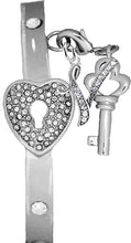 It Really Locks!, The Key To My Heart, "Initial V ", Cuff Crystal Bracelet, Hypoallergenic, Safe-Nickel, Lead, Free