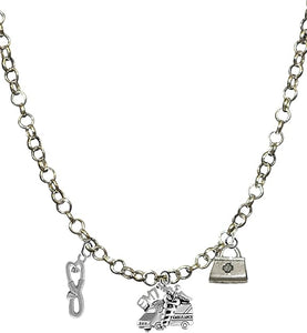 EMT, Paramedic, Adjustable Charm Necklace, Hypoallergenic, Safe-Nickel, Lead, Free