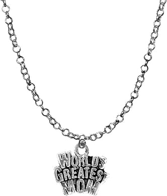 World's Greatest Mom, Adjustable 18-21 Inch Cable Chain Necklace, Nickel, Lead, And Cadmium Free-Hypoallergenic