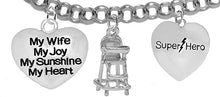 Wife, My Wife, My Joy, My Sunshine, My Heart, High Chair, Super Hero Charms On A Adjustable Bracelet, Hypoallergenic Safe- No Nickel. Lead, Or Poisonous Cadmium