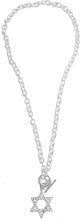 Jewish Star Of David, Genuine Crystal, Cable Chain Necklace Hypoallergenic, Safe-Nickel, Lead, And Cadmium Free