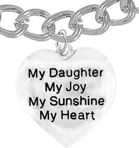 Message Jewelry, My Daughter, My Joy, My Sunshine, My Heart, Bracelet, Hypoallergenic, Safe-Nickel, Lead, Free