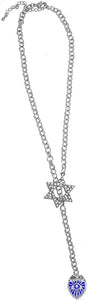Jewish Policeman, Badge Through A Crystal Star Of David, Necklace Hypoallergenic, Safe-Nickel, Lead, And Cadmium Free