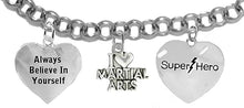 Martial Arts, Kickboxing Jewelry, Karate Jewelry, Super Hero, Always Believe In Yourself, " Martial Arts Jewelry" Adjustable Bracelet Hypoallergenic, Safe-Nickel, Lead Free