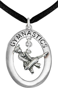 Gymnast On Pommel Horse Necklace, Adjustable, Hypoallergenic, Nickel, Lead & Cadmium Free