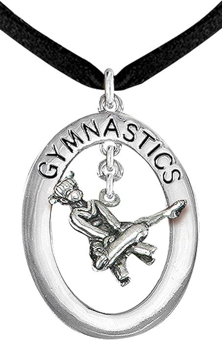 Gymnast On Pommel Horse Necklace, Adjustable, Hypoallergenic, Nickel, Lead & Cadmium Free