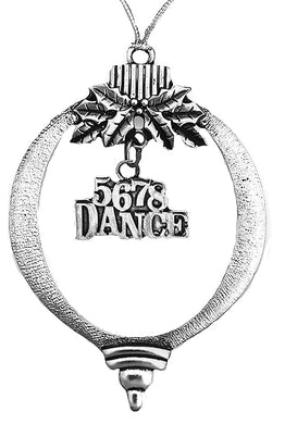 5, 6, 7, 8, Dance, Silvertone Christmas Tree Ornament, What A Wonderful Gift For Yourself, Or Someone Special, Comes Gift Ready In A Black Velvet Bag, Made In The USA By Veterans