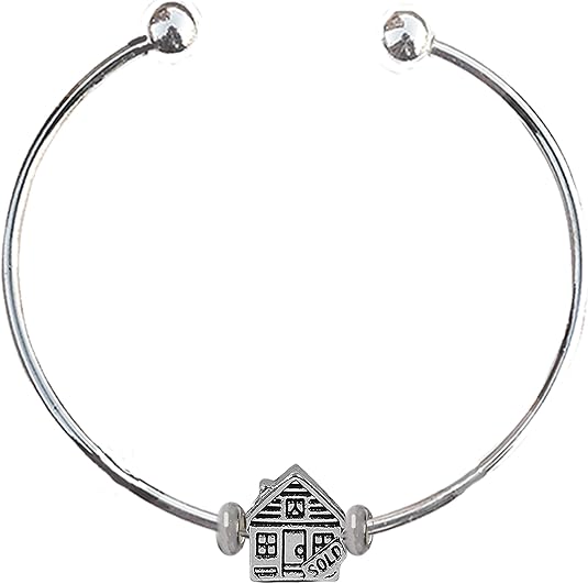 Realtor, Real Estate, Home, Adjustable, Flexible Cuff Bracelet, House Sold Charms, Hypoallergenic-Safe, No Nickel,Lead, Or Poisonous Cadmium