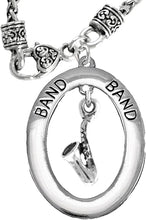 Band Saxophone Player Hypoallergenic Adjustable Necklace, Safe-Nickel, Lead Free