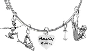 " Amazing Women ", Gym Exercise, Adjustable Miracle Wire Bracelet, Hypoallergenic Safe, No Nickel, Lead, Or Poisonous Cadmium In Bracelet