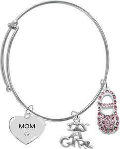 Mom, It's A Girl, Bracelet, Hypoallergenic, Safe-Nickel, Lead, Cadmium Free