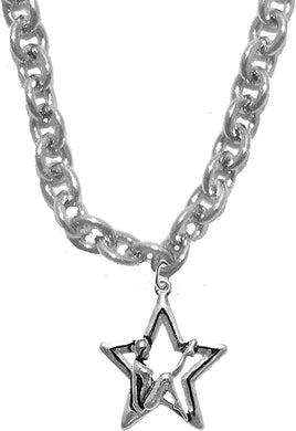 Gymnastics, You are A Star On A Sterling Silver Solid .925 Sterling, Not Plated Or Coated.18 Inch Chain,Hyperallergenic Safe-Nickel, Lead, Cadmium Free2000