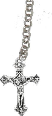 Beautiful Silvertone Crucifix, Through A Circle, Father, Son, Holy Ghost, Adjustable Necklace, Nickel Lead, Cadmium Free