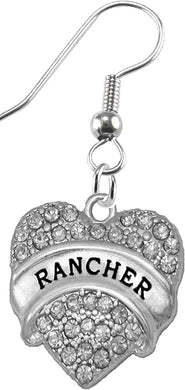 Rancher Hypoallergenic Crystal Heart Earring