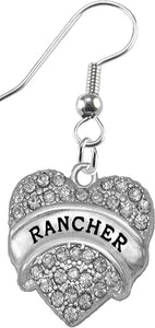 Rancher Hypoallergenic Crystal Heart Earring