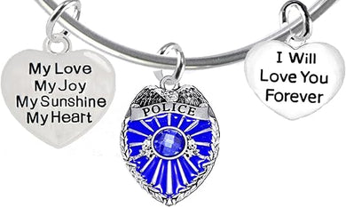 Policemans, My Love, My Joy, My Sunshine, I Will Love You Forever, Hypoallergenic Adjustable Nickle, Lead Free
