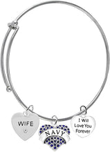 Wife, I Will Love You Forever, Navy Hypoallergenic, Safe-Nickel Free, No Poisonous Lead Or Cadmium