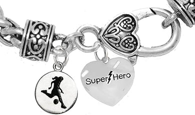 My Daughter, Super Hero, Soccer Player Jewelry Bracelet Hypoallergenic, Safe-Nickel, Lead Free