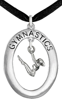Gymnast Posed On Bars Necklace, Adjustable, Hypoallergenic, Nickel, Lead & Cadmium Free