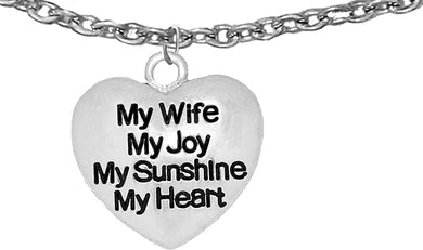 My Wife, My Joy, My Sunshine, My Heart, Adjustable Anklet, Hypoallergenic, Safe-Nickel, Lead, And Poisonous Cadmium Free