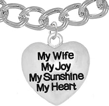Message Jewelry, My Wife, My Joy, My Sunshine, My Heart, Bracelet, Hypoallergenic, Safe-Nickel, Lead, Free