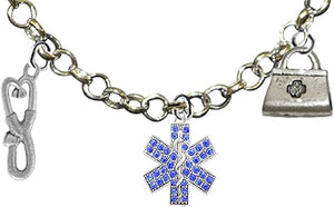EMT, Paramedic, Adjustable Charm Necklace, Hypoallergenic, Safe-Nickel, Lead, Free